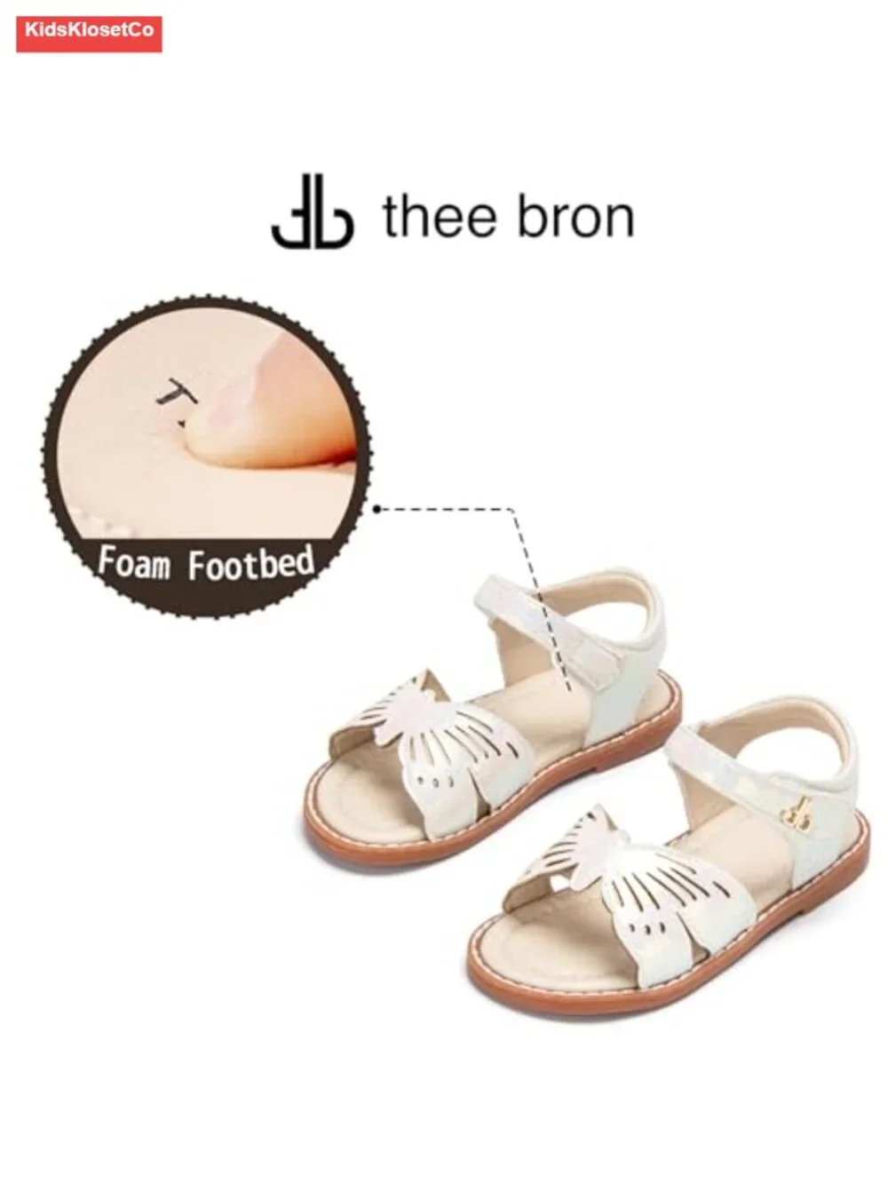 Toddler Girls Sandals Flower Girl Dress Shoes Open Toe Flats with Butterfly